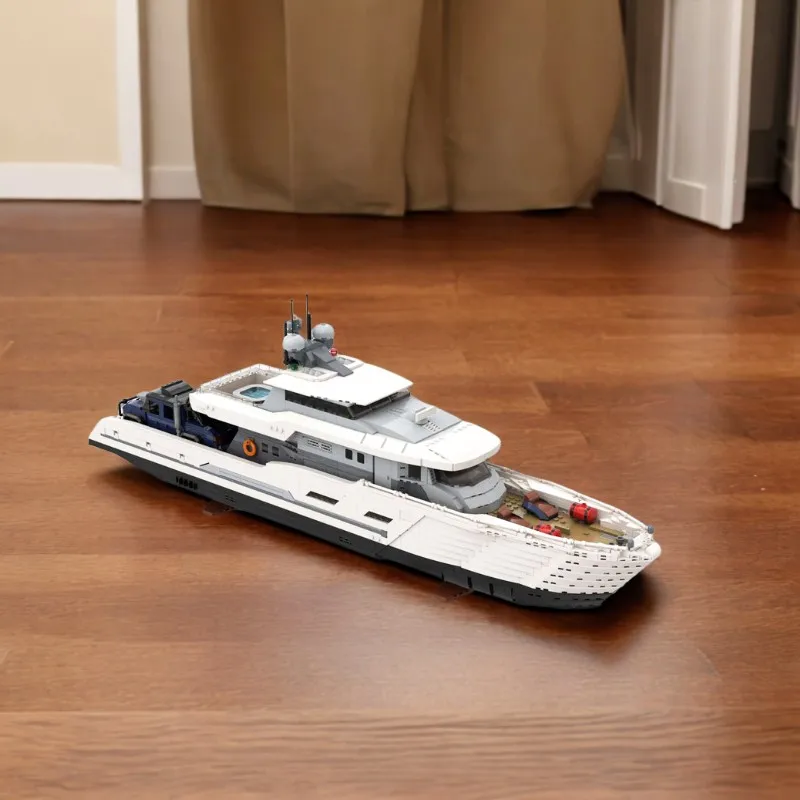 Model Kit Yacht - 4367 Piezas, Yate Explorador Blanco, Modelo